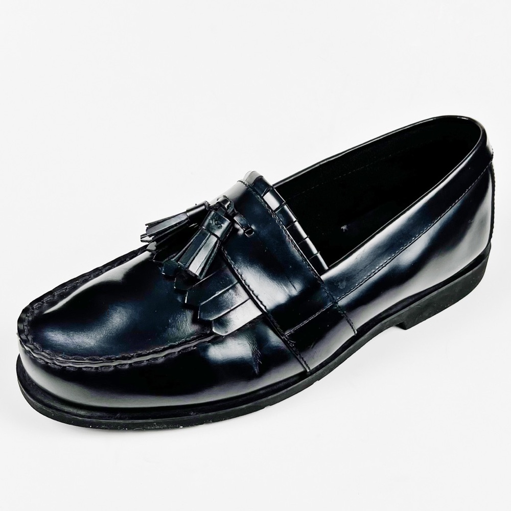 Rockport Mens Black Leather Tassel Loafers Size 10.5 W